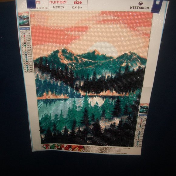 Finished New Handmade Beaded Needlepoint Tapestry of Northwest Nature Scene - Picture 2 of 2